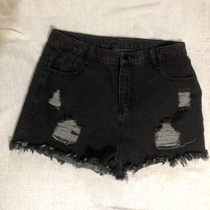 Black Jean Shorts